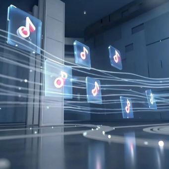 abstract representation of video frames flying thr