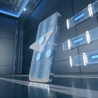 stylized 3d smartphone floating in mid air showing